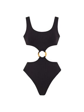 NEW Montce Black Ribbed "Ky"One Piece Bathingsuit